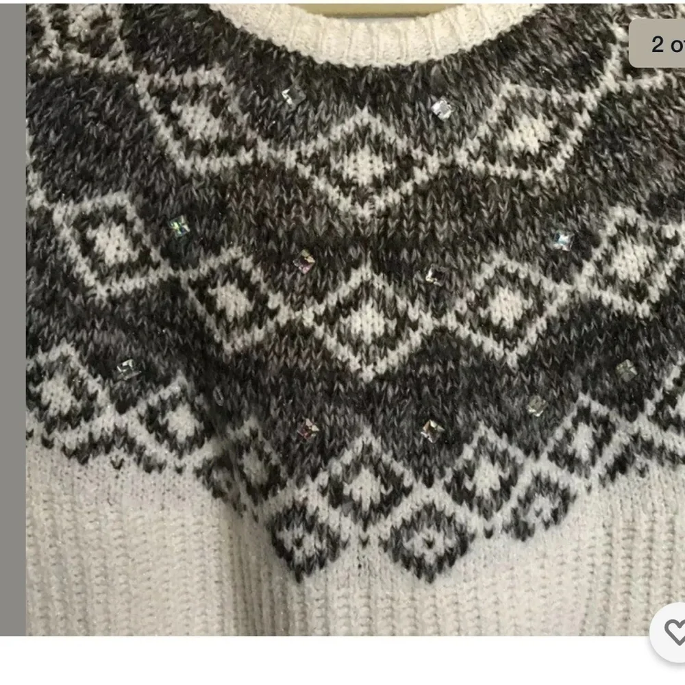 New Justice Girls Sweater Size 20 White Gray Bling